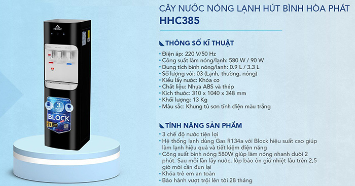 Cây nước nóng lạnh Hòa Phát HHC385