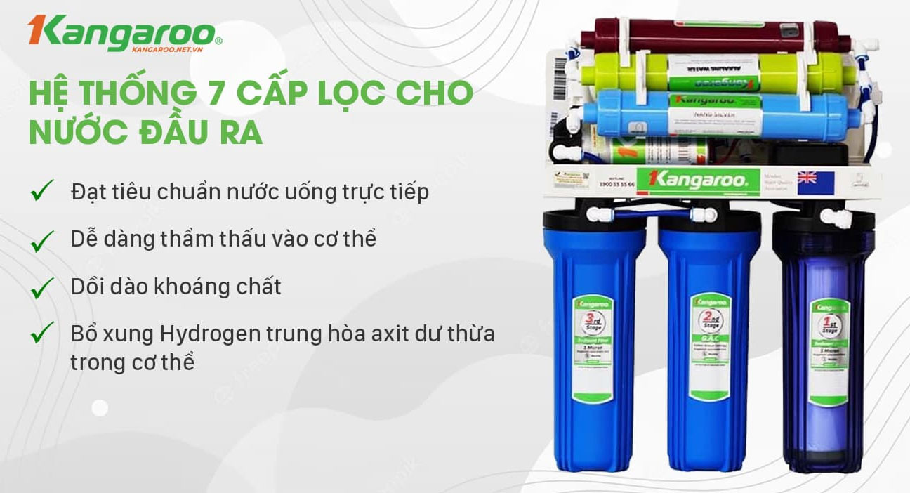 Máy lọc nước RO Kangaroo 7 lõi dưới chậu KG104A-KV