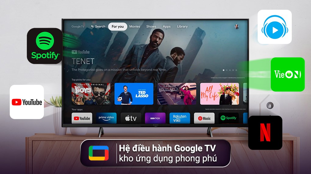 Tivi Sony 4K 65 inch KD-65X81DK sử dụng hệ điều hành Google TV