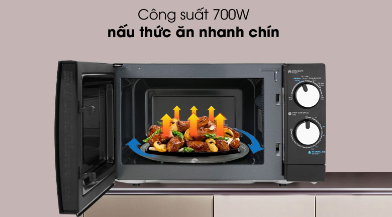 lò vi sóng cơ 20L Sharp R 208VN WS có công suất mạnh mẽ