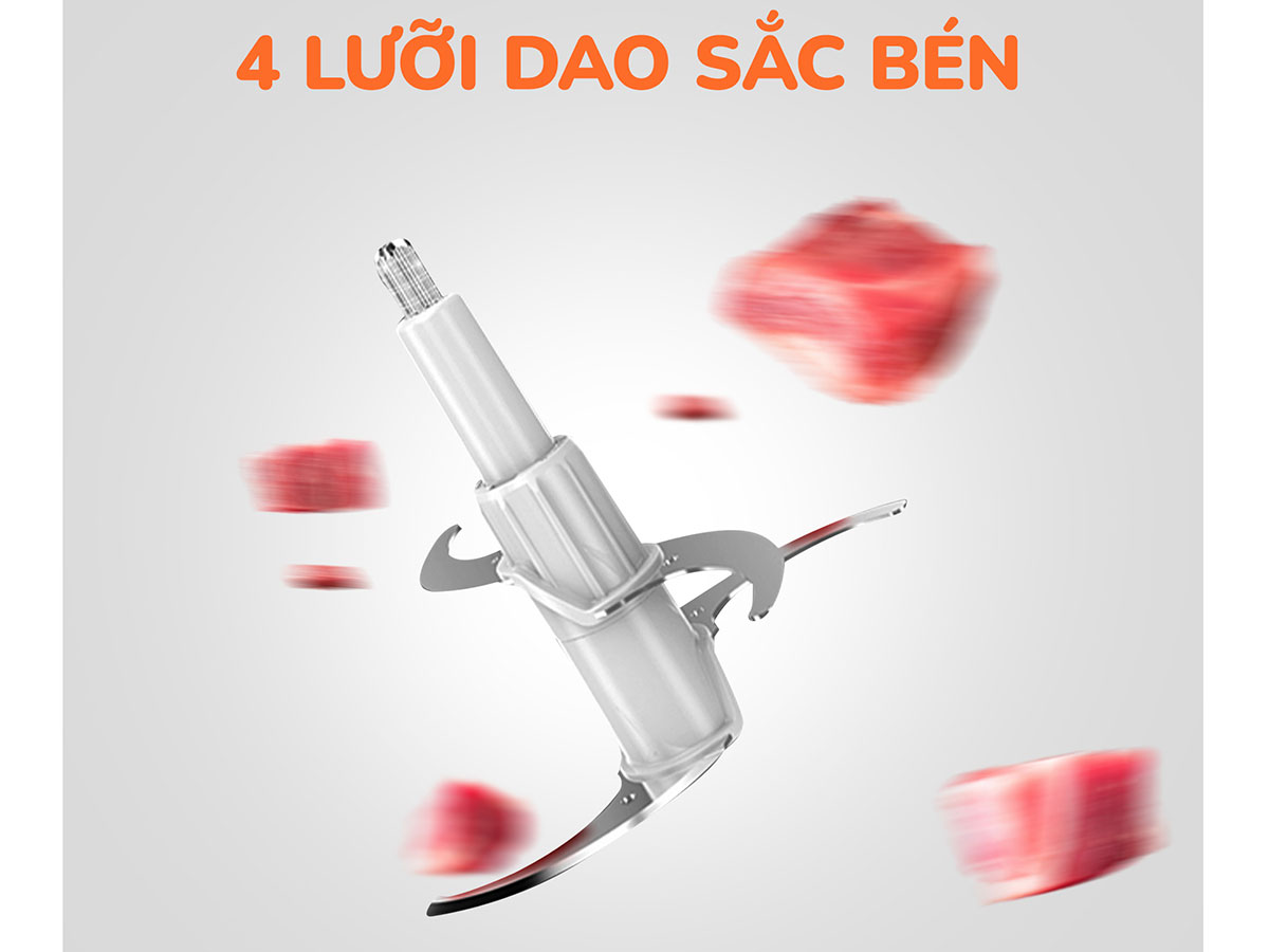 Máy xay thịt Unie UE226 có 4 lưỡi dao sắc bén