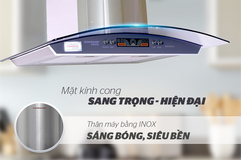 Máy hút mùi kính cong