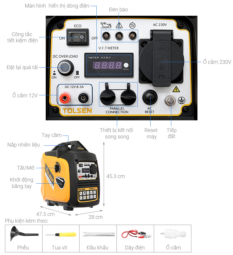 Máy phát điện chạy xăng Tolsen 79987  