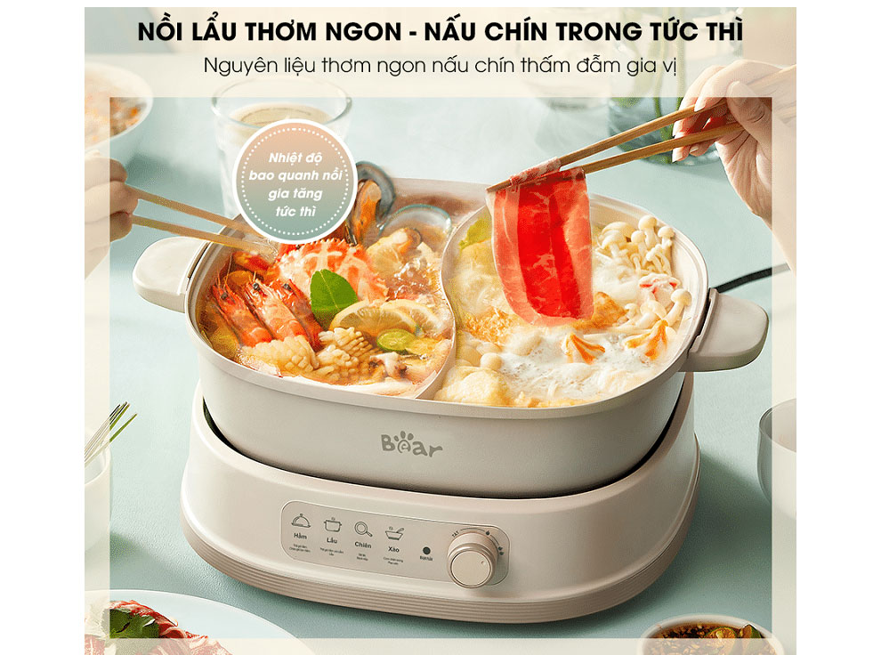 Nồi lẩu điện 2 ngăn 