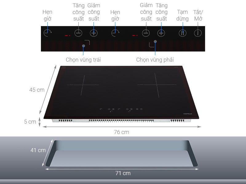 Bếp từ 2 vùng nấu Hafele HC-IS772EA/535.02.222