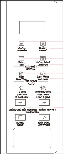 lò vi sóng Whirlpool MWP203WV có bảng điều khiển hiện đại