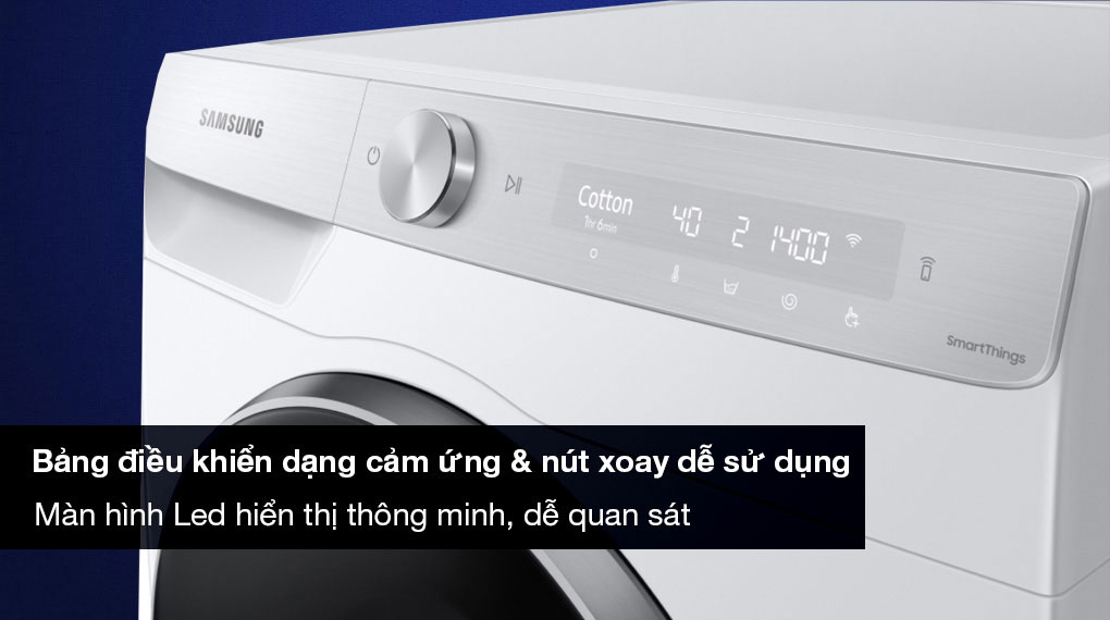 Máy giặt Samsung AI Ecobubble Inverter 12kg WW12CGP44DSHSV được trang bị bảng điều khiển AI Control thông minh