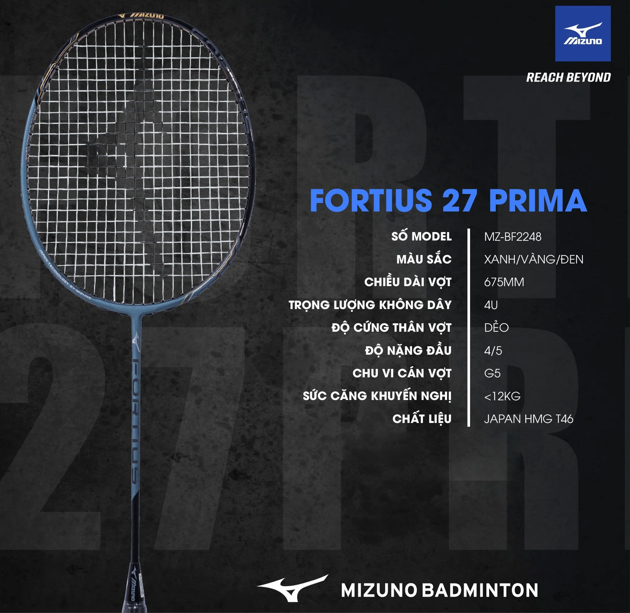 Mizuno FORTIUS 27 PRIMA 4U (MZ-BF2248)