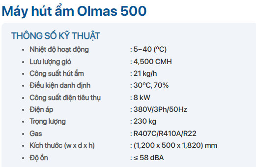 Máy hút ẩm Olmas OS-500L