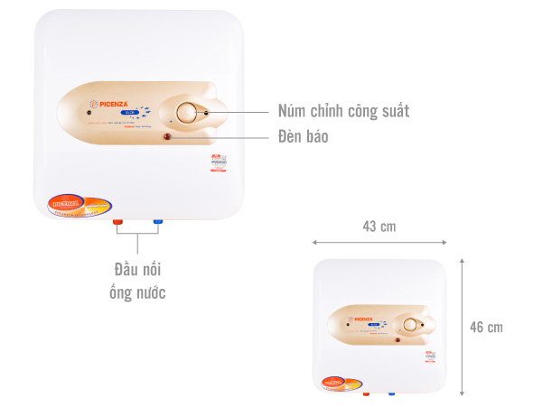 Cấu tạo Bình nóng lạnh Picenza S30Lux