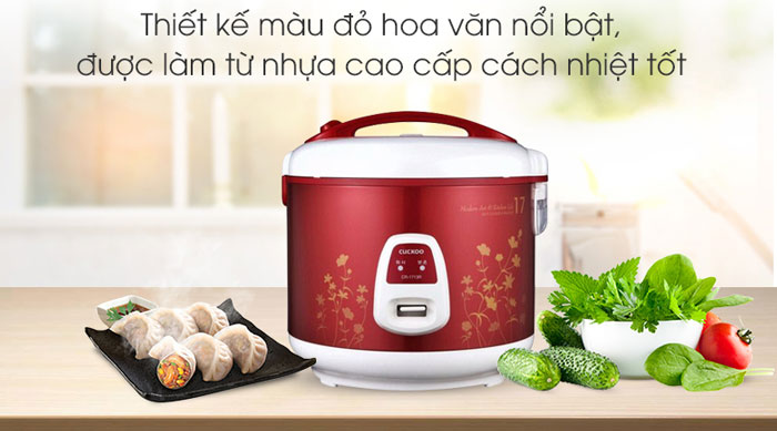 nồi cơm điện Cuckoo 1713 có thiết kế đơn giản, sang trọng