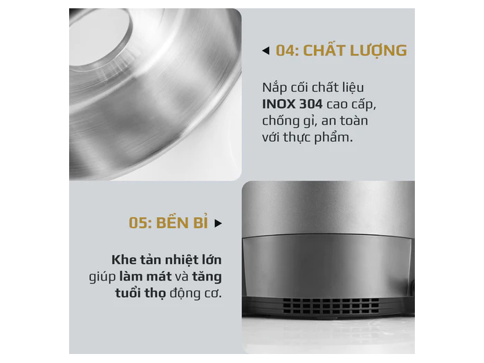 Nắp cối chắc chắn bền bỉ 