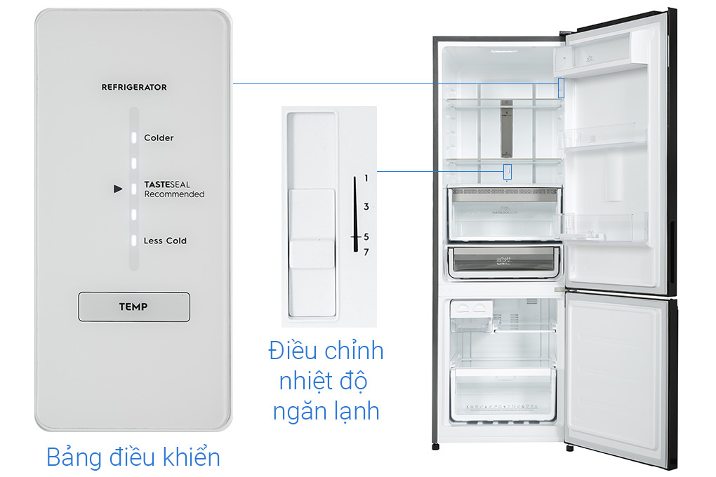 tủ lạnh Electrolux EBB3702K-H có bảng điều khiển hiện đại