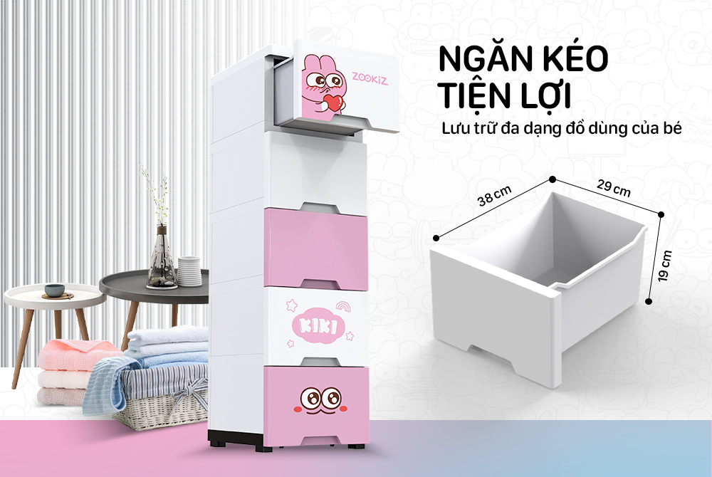 Tủ nhựa 5 ngăn Happy Baby Sunhouse KS-CA343G5