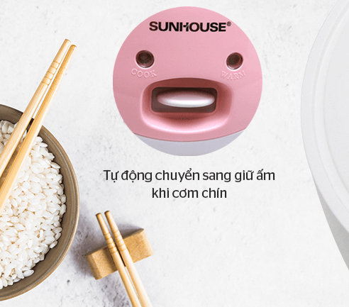 Sunhouse SHD8607W có 2 chế độ là nấu và giữ ấm