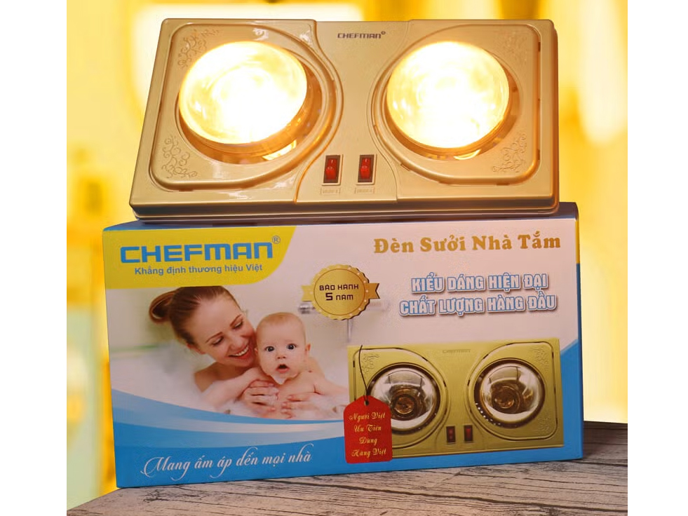 Đèn sưởi nhà tắm 2 bóng Chefman CM-662B