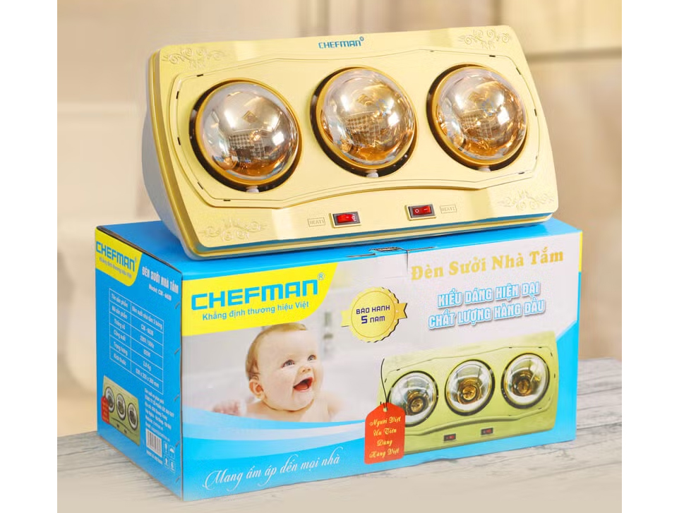 Đèn sưởi nhà tắm 3 bóng Chefman CM-663B