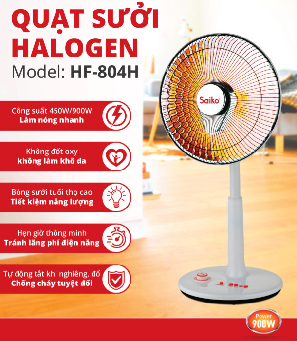 Quạt sưởi Saiko HF-804H