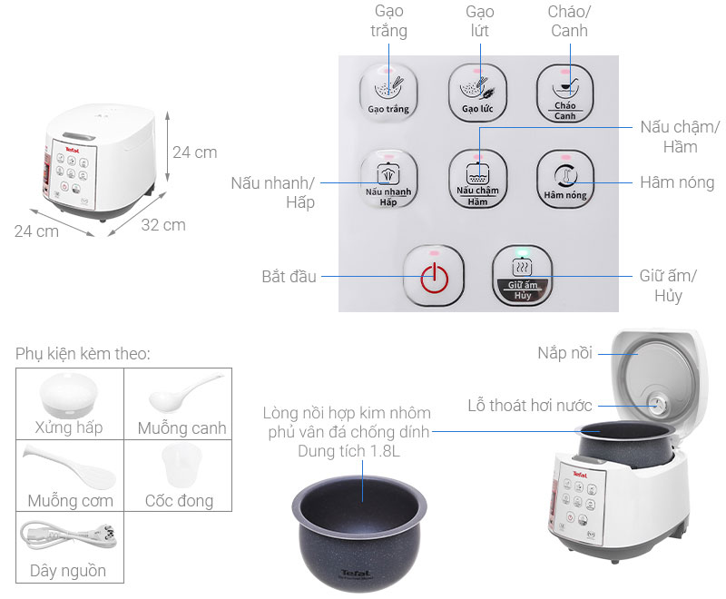 Cấu tạo của Tefal RK733168 