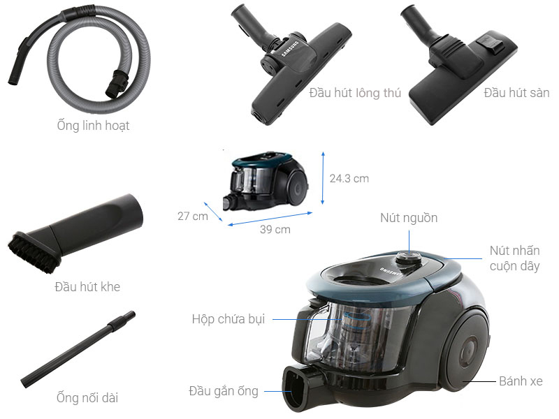 Máy hút bụi dạng hộp Samsung VC18M21M0VN/SV