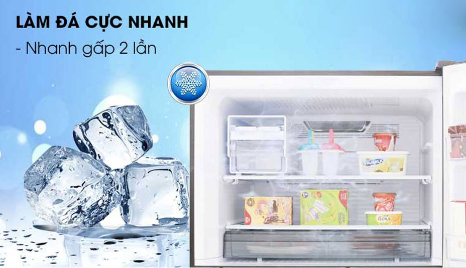 Tủ lạnh Sharp SJ-X198V-SL có tính năng làm đá nhanh hữu ích