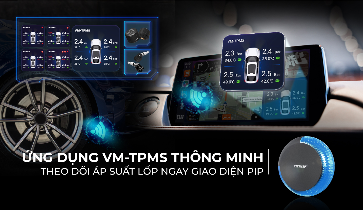 Cảm biến áp suất lốp (TPMS) Vietmap BT10