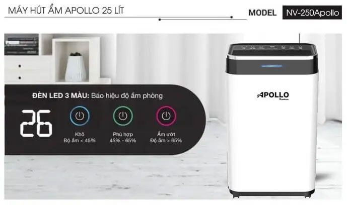 Máy hút ẩm Apollo Sumikura 25 lít NV-250Apollo