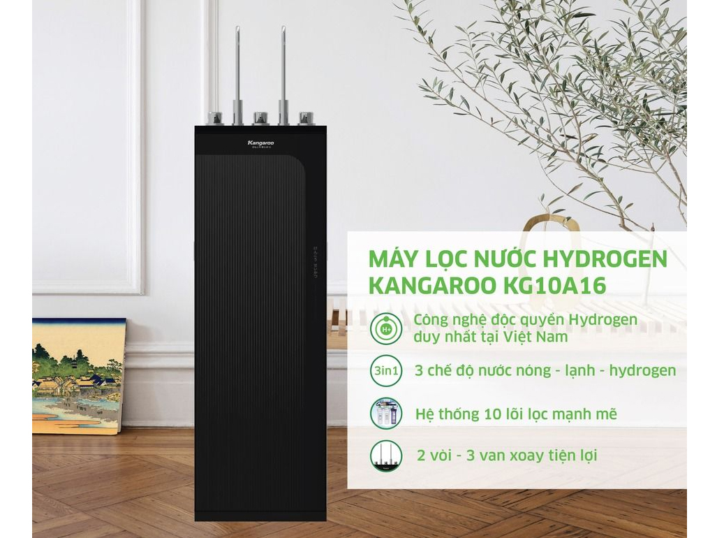 Máy lọc nước hydrogen nóng lạnh Kangaroo KG10A16