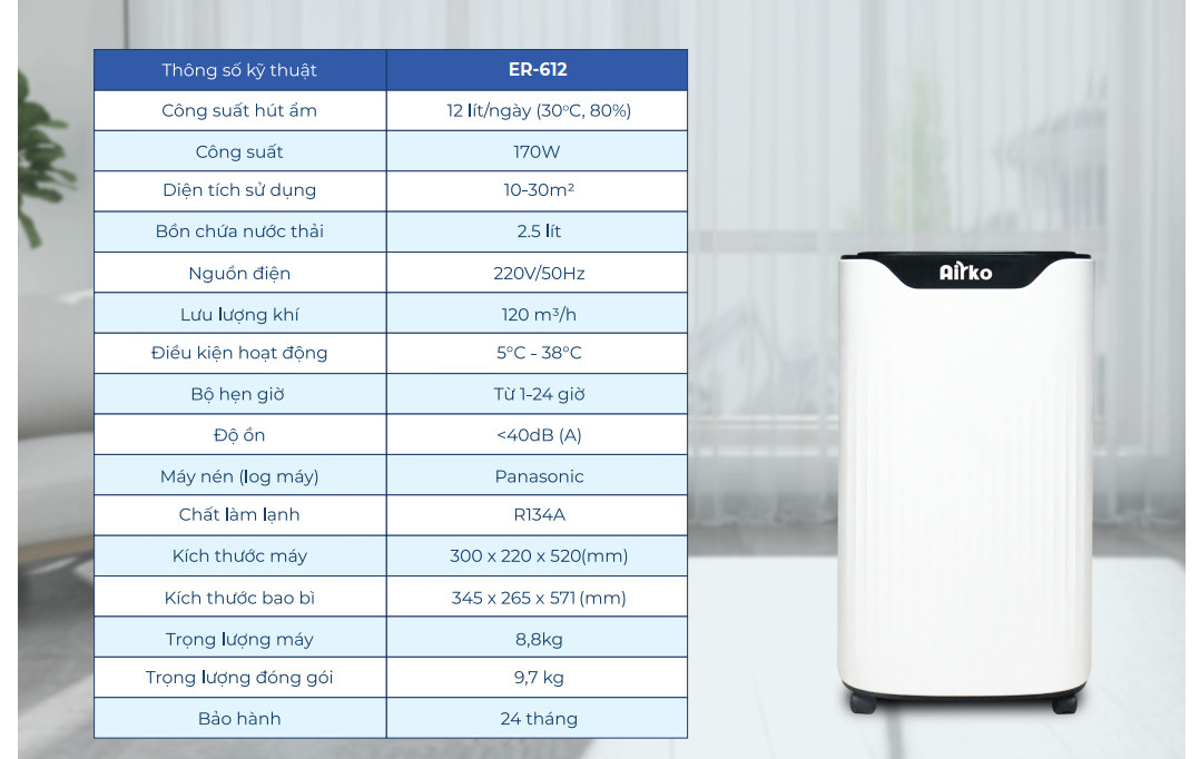 Máy hút ẩm Airko ER-612 