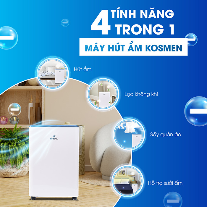 Máy Kosmen KM-12N vừa lọc không khí vừa hút ẩm