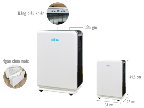 Cấu tạo máy hút ẩm Airko AKR-25CAE