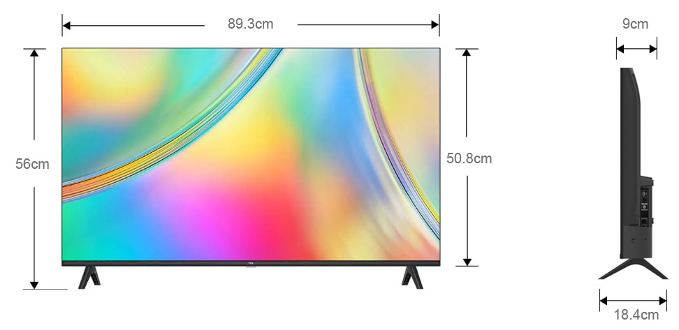 Kích thước Tivi TCL 40 inch 40S5400