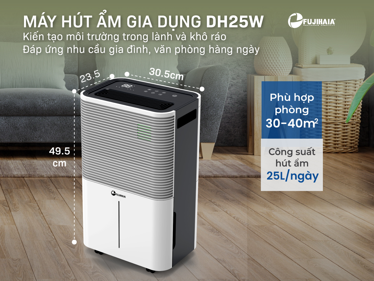 Máy hút ẩm dân dụng Fujihaia DH25W