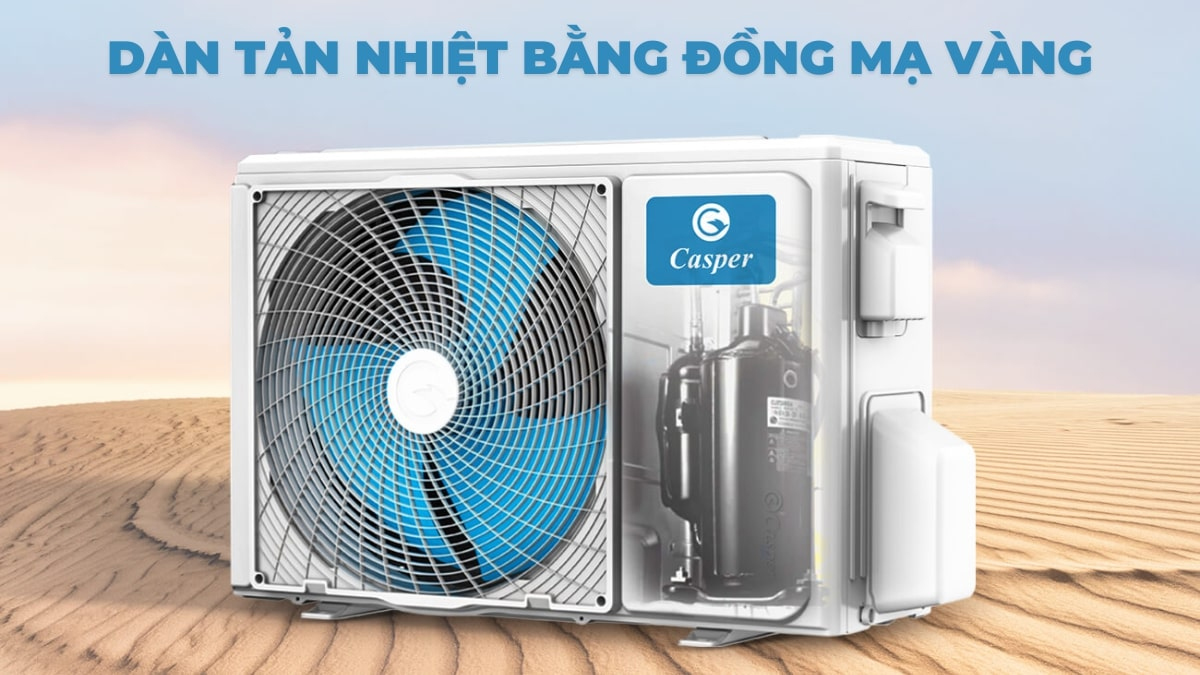 Dàn tản nhiệt của máy lạnh GC-24IS35 làm bằng đồng mạ vàng