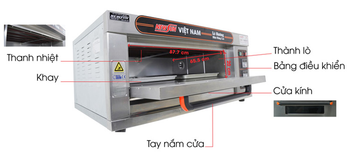 Cấu tạo Lò nướng bánh Newsun 1 tầng 2 khay XYF-1KA-T