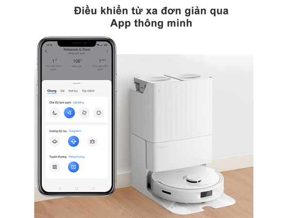 Roborock Q Revo điều khiển từ xa qua App