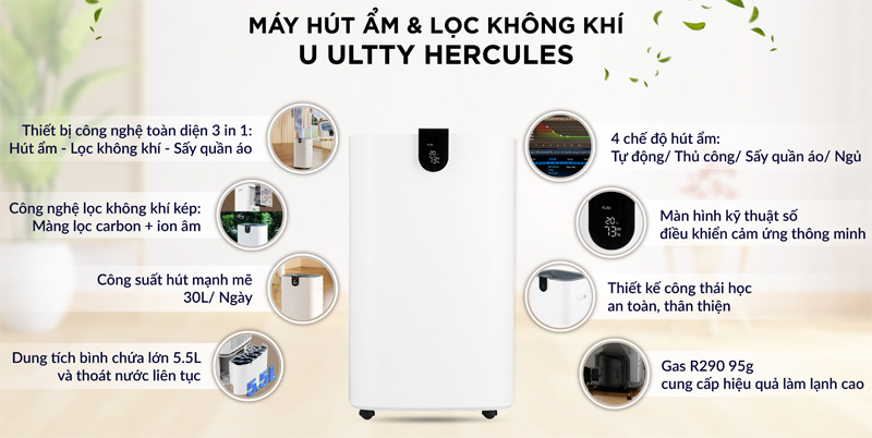 Máy hút ẩm và lọc không khí U Ultty HERCULES