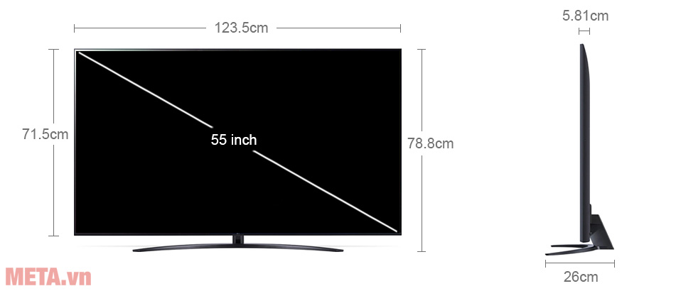 Tổng quan smart tivi NanoCell LG 4K 55 inch 55NANO76SQA