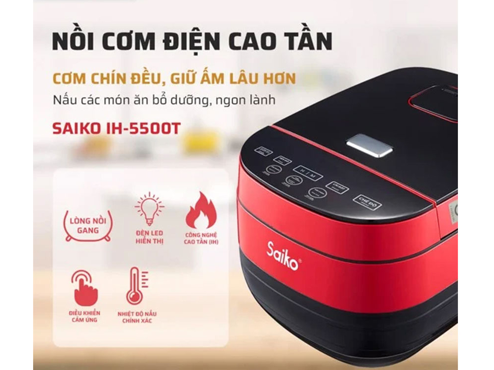 Nồi cơm điện cao tần 5 lít Saiko IH-5500T