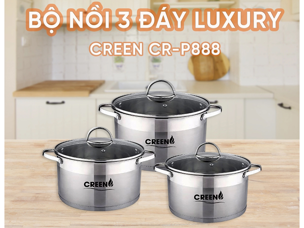 Bộ nồi inox Luxury Creen CR-P888 