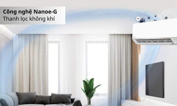 Máy lạnh Panasonic CU/CS-YZ12AKH-8 còn có thể làm sạch không khí nhờ công nghệ Nanoe-G hiện đại.