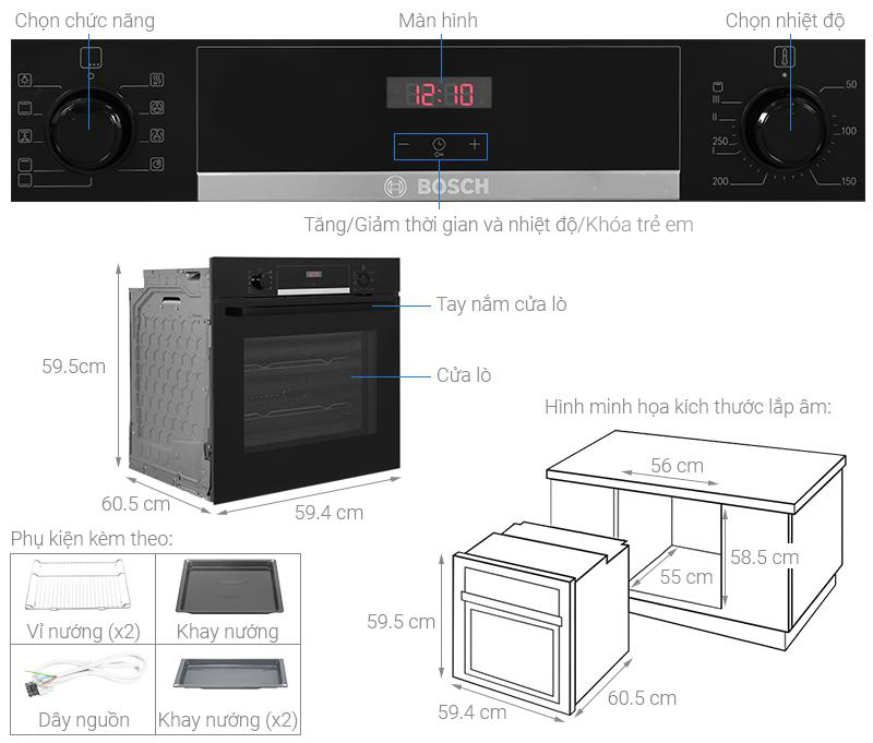 Lò nướng âm tủ Bosch HBS534BB0B