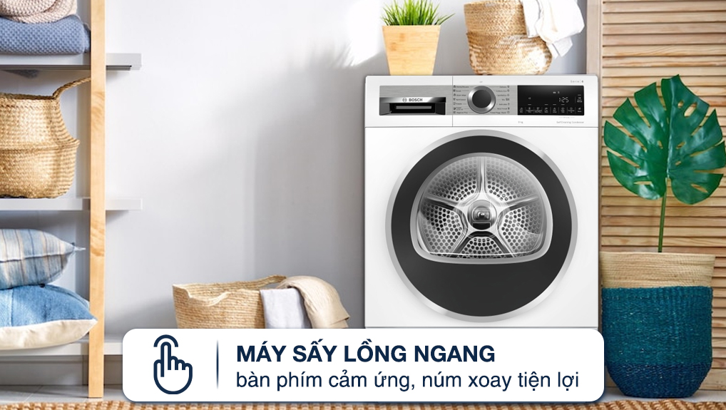 Máy sấy bơm nhiệt Bosch 9kg WQG24570SG serie 6