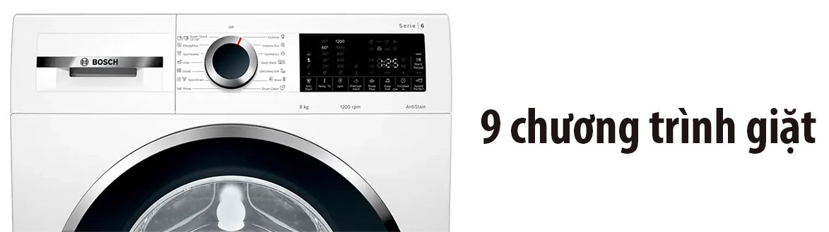 Máy giặt Bosch WGG234E0SG có 9 chương trình giặt