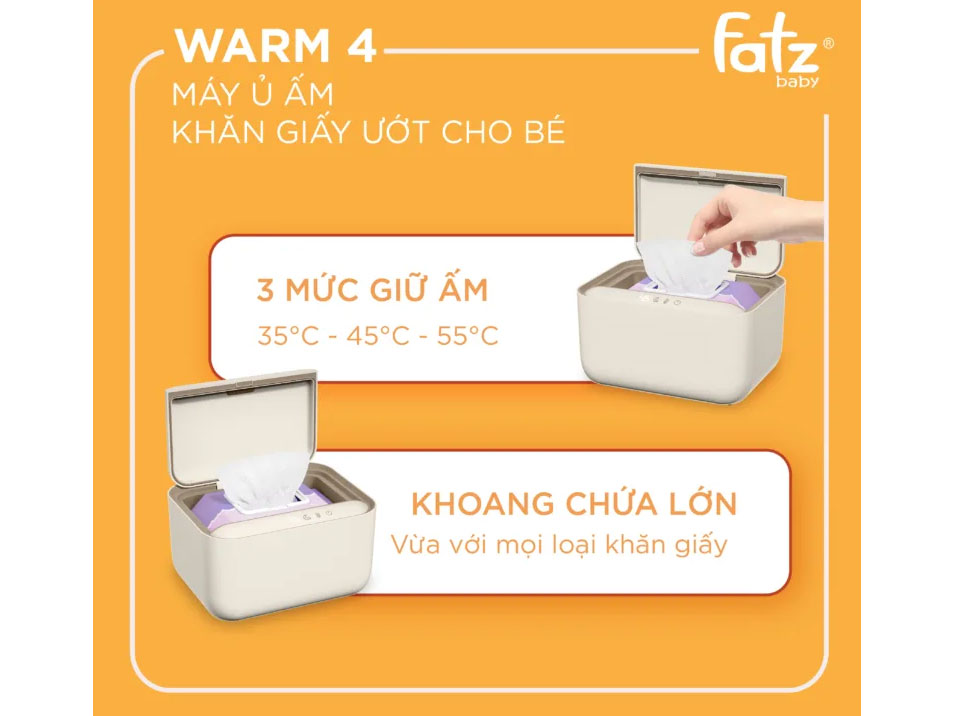 Máy ủ ấm khăn ướt cho bé Fatzbaby 