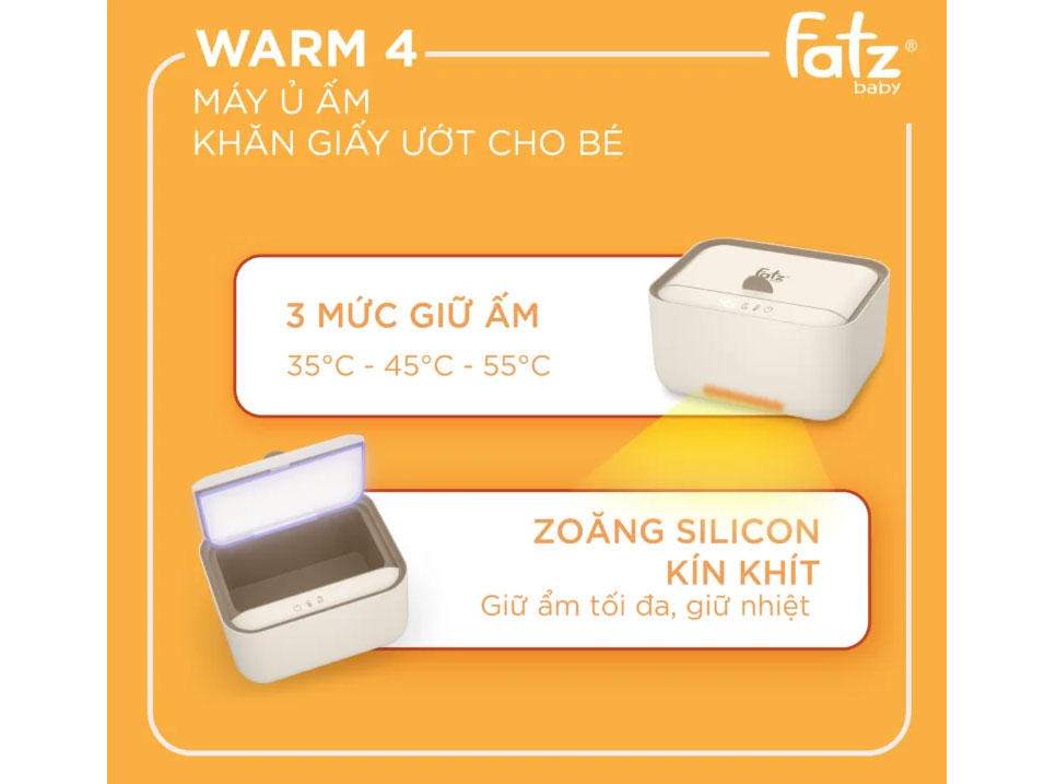 Máy ủ ấm khăn ướt cho bé 