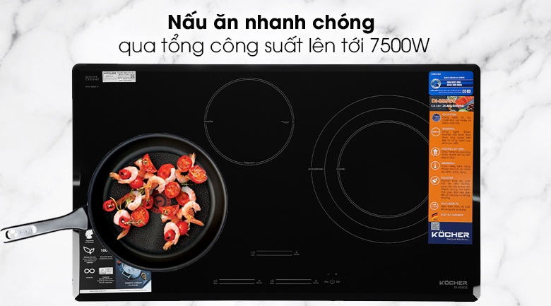 Bếp từ 3 vùng nấu  