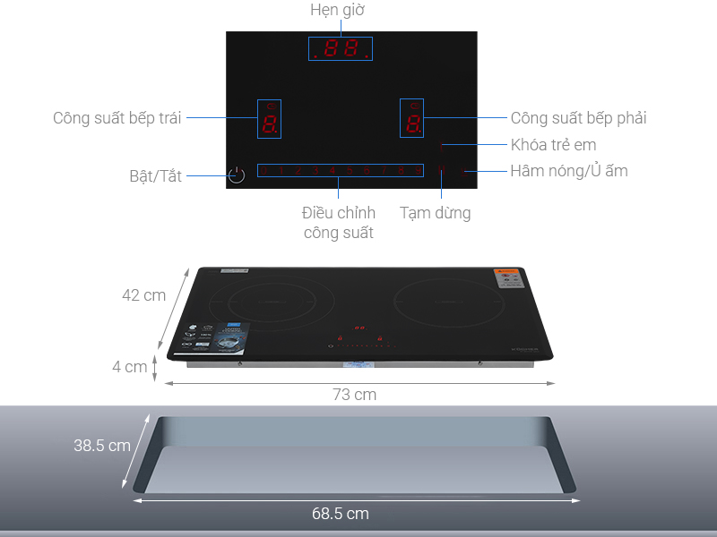 Bếp từ đôi Kocher DI-801GE IPLUS