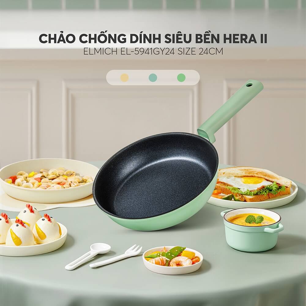 Chảo chống dính siêu bền Elmich Hera II EL-5941GY