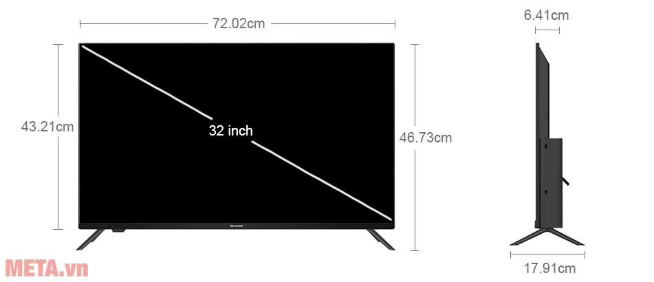 Android Tivi Sharp 32 inch 2T-C32EG2X